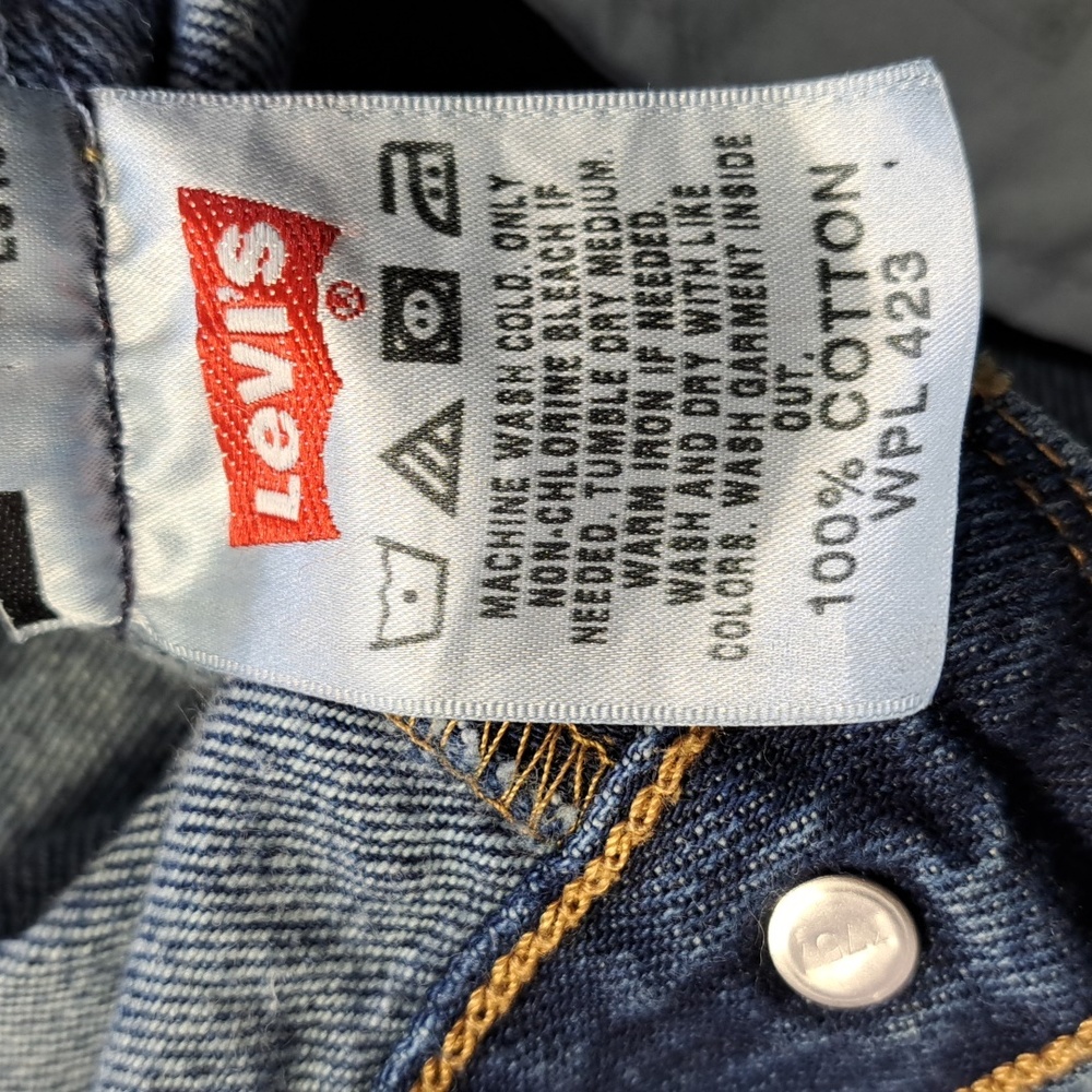 Levi's 501 Straight Leg Button Fly Blue Jeans Men's Size W41 L30 - Picture 15 of 16